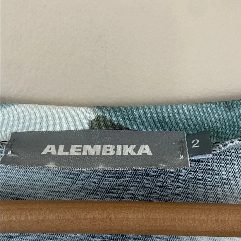 Alembika Abstract Dot Tunic Top Curved Hem Scoop Neck Oversized Medium - Picture 3 of 7